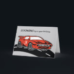 Grandson Birthday Age 3 Red Sports Car Card<br><div class="desc">Get in this red sports car and zoom onto your grandson’s 3rd birthday celebration to greet him. His age is indicated on the side of the card. Get this now to greet him with on his special day.</div>