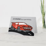 Grandson Birthday Age 3 Red Sports Car Card<br><div class="desc">Get in this red sports car and zoom onto your grandson’s 3rd birthday celebration to greet him. His age is indicated on the side of the card. Get this now to greet him with on his special day.</div>