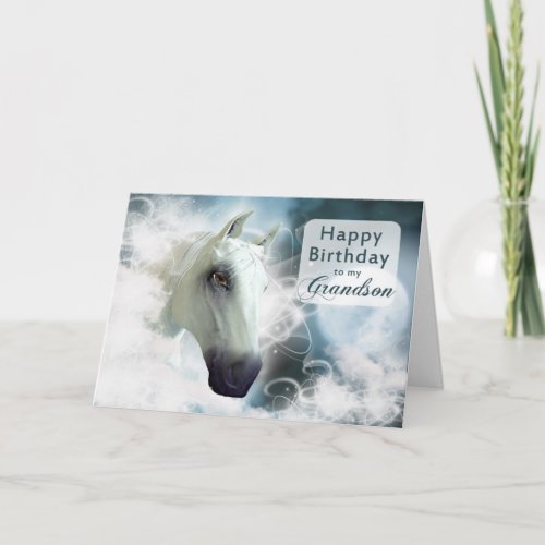 Grandson birthday Arabian spirit Horse Card