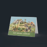 Grandson Birthday Baby Dinosaur Life-Like World Card<br><div class="desc">Send warm birthday wishes to your beloved grandson with this delightful dino-mite card! The charming scene of baby dinosaurs promises a day of fun and adventure. The inside message expresses heartfelt sentiments, wishing your grandson a celebration as amazing as he is, filled with loads of love and roaring fun. This...</div>