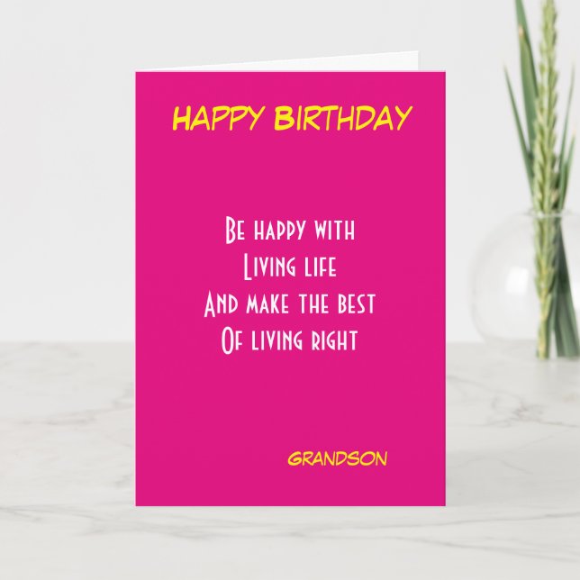 Grandson birthday card (Front)