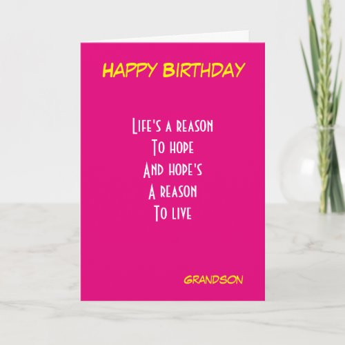 Grandson birthday card