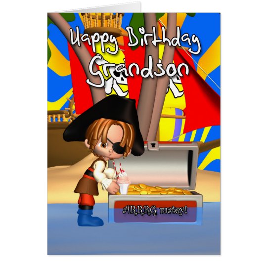 Grandson Birthday Card Pirate Treasure