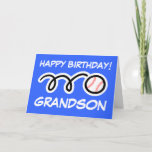 Grandson Birthday card with baseball sports design<br><div class="desc">Grandson Birthday card with baseball sports design. Wish your grandchild a Happy Birthday with this sporty greeting card for kids. Cute print for boys. Also nice for son in law and other family members.</div>