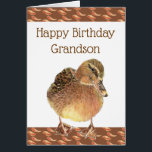 Grandson Birthday Fun Ducky Quack Quack<br><div class="desc">Funny Birthday with Cute Duck Card for your grandson with the inside verse about the ,  One little ducky with the feather on it's back,  he leads the others with a quack,  quack,  quack and a Happy Birthday</div>