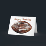 Grandson Birthday Grunge Large Football Sports Card<br><div class="desc">Celebrate your football-loving grandson's special day with this unique birthday card. The front features a well-worn football with a grunge design, capturing the raw energy of the game. "Happy Birthday" is boldly displayed above, with "Grandson" written on the ball itself in a rugged font, adding a personal and sporty touch....</div>