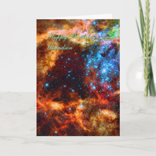 Grandson Birthday, Nebula Birthday Wishes Card