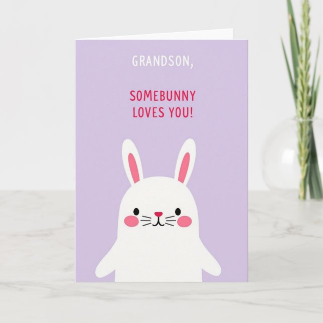 Grandson Bunny Faux Gold Foil Card (Front)