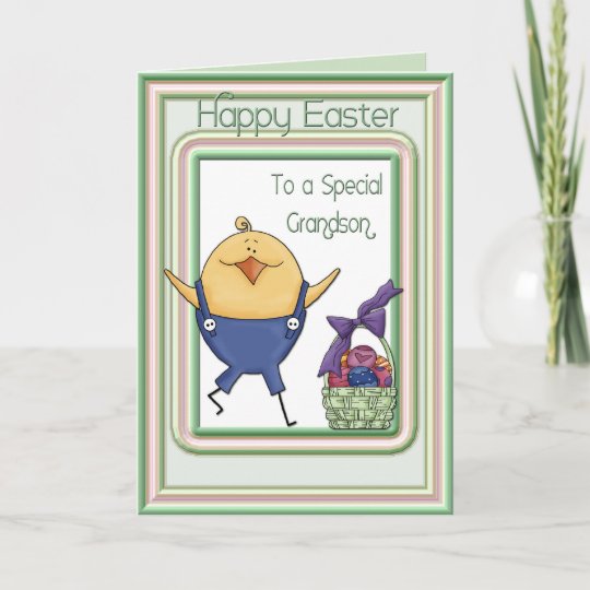 Grandson Chick Easter Card