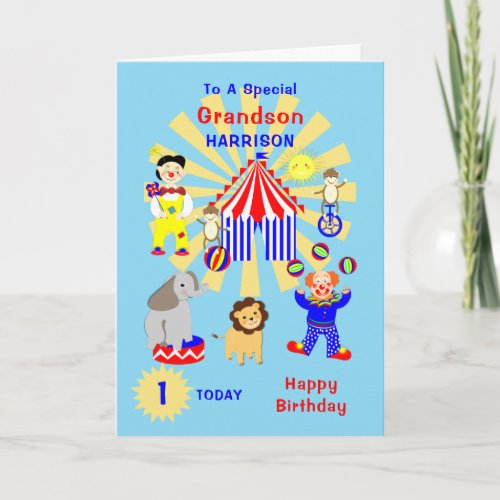 Grandson Circus Clown Fun Happy Birthday