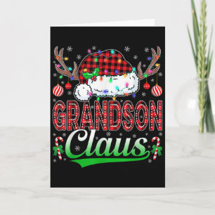 Grandson Claus Christmas Lights Matching Family Xm Card
