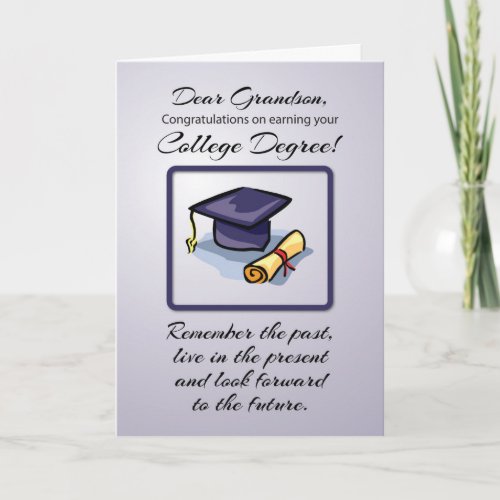 Grandson College Graduation Remember the Past Card