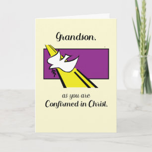 Grandson Confirmed in Christ Dove on Purple Card