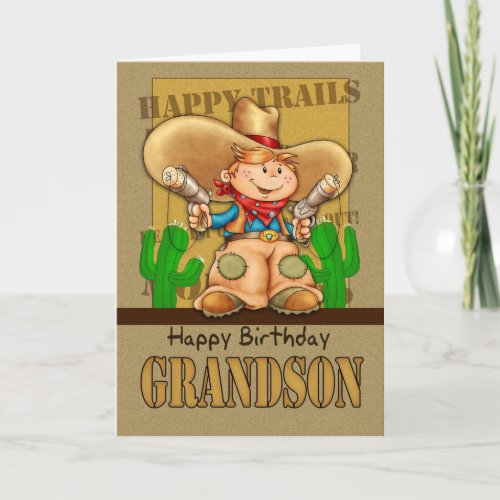 Grandson Cowboy Birthday Card _ Rootin Tootin Bi