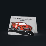 Grandson Custom Name Birthday Age 8 Red Sports Car Card<br><div class="desc">Cars are loved by boys. As your grandson turns 8,  he will enjoy this red sports car with his name and age for a fun birthday card.</div>