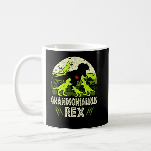 Grandson Dinosaur T Rex Grandsonsaurus 4 Kids Fami Coffee Mug