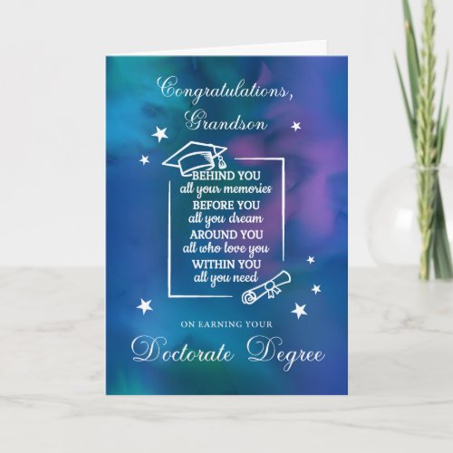 Grandson Doctorate PHD Graduation Congratulations 