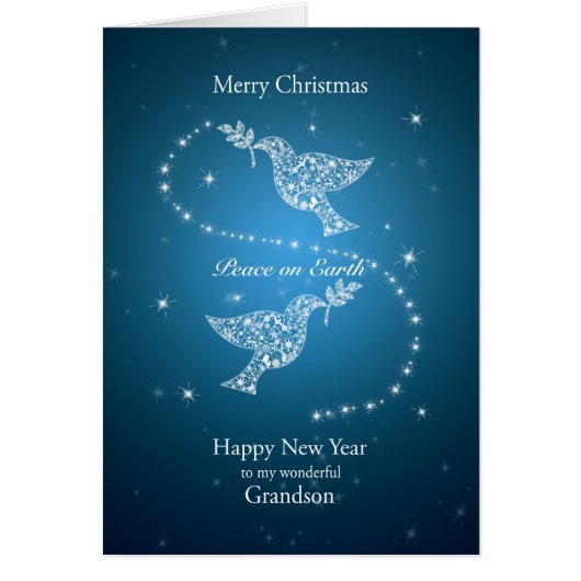 Grandson, Doves of Peace Christmas (Front)