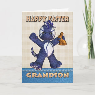 Grandson Easter Card - Denim Dragon Chocolate