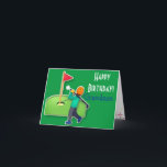 Grandson emoji golf green happy birthday card<br><div class="desc">Cute emoji golf nephew birthday card. Personalize with your own text and make it truly special and unique!</div>