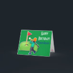 Grandson emoji golf green happy birthday card<br><div class="desc">Cute emoji golf nephew birthday card. Personalize with your own text and make it truly special and unique!</div>