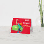Grandson emoji golf red happy birthday card<br><div class="desc">Cute emoji golf nephew birthday card. Personalize with your own text and make it truly special and unique!</div>