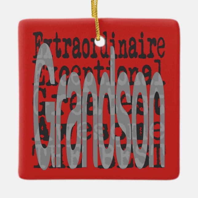 Grandson Extraordinaire Ceramic Ornament (Front)