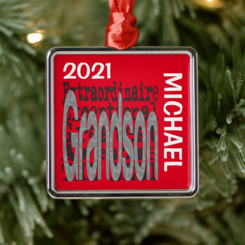 Grandson Extraordinaire CUSTOM Metal Ornament