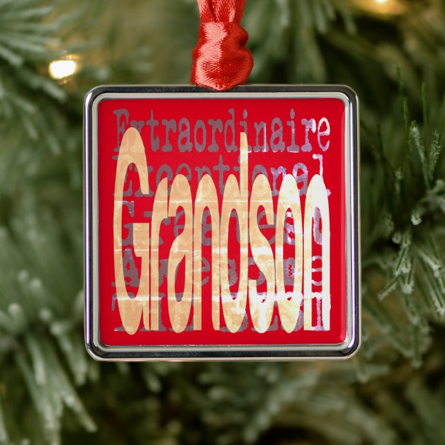Grandson Extraordinaire Metal Ornament (Tree)