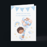 Grandson first Birthday Card<br><div class="desc">Heartfelt 1st Birthday to our Grandson card with a beautiful poem inside. Hand illustrated Cover in a blue theme, Perfect for a first Birthday, that that little probably won't remember but will grow up seeing the photos and hearing the stories of good footwear Birthday creating memories of his own. Not...</div>