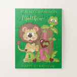 Grandson First Birthday Cute Lion Jigsaw Puzzle<br><div class="desc">Grandson First Birthday Cute Lion jigsaw puzzle</div>