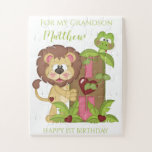 Grandson First Birthday Cute Lion Jigsaw Puzzle<br><div class="desc">Grandson First Birthday Cute Lion jigsaw puzzle</div>