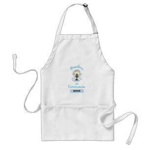 Grandson First Communion, Blue Cup Adult Apron