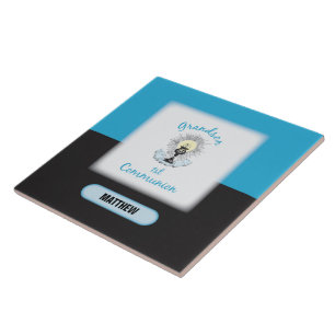 Grandson First Communion, Blue Cup Ceramic Tile
