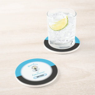 Grandson First Communion, Blue Cup Sandstone Coaster