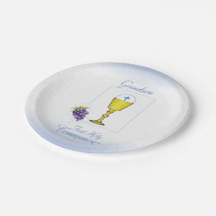 Grandson First Communion, Chalice with Host Paper Plates