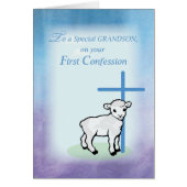 Grandson First Confession, Lamb, Cross (Front)