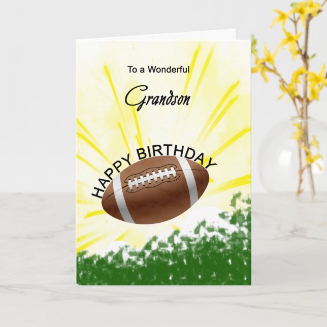 Grandson Football Birthday Card | Zazzle grandson-football-birthday-card-zazzle