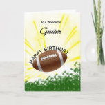 Grandson Football Birthday Card<br><div class="desc">Give your football loving grandson a football card with an explosive football theme! A football with the words 'To a wonderful grandson'.</div>