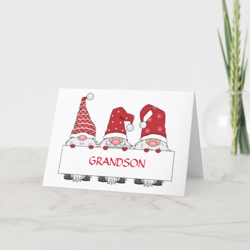 GRANDSON FROM GNOMES FOR CHRISTMAS CARD