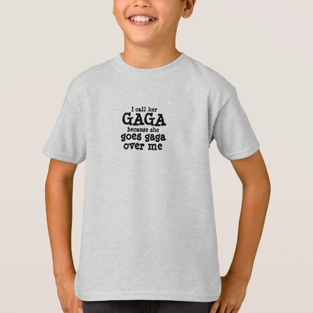 Grandson Gaga Shirt Grandma Present Grandkid (Front)