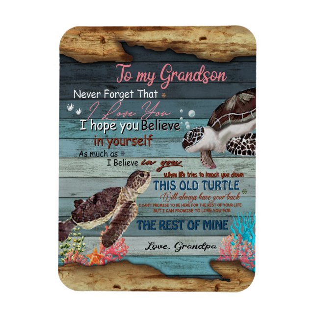 Grandson Gift | Letter To My Grandson From Grandpa Magnet (Vertical)