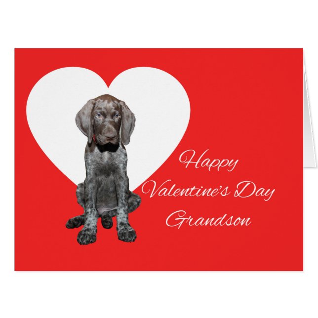 Grandson Glossy Grizzly Valentine Puppy Love (Front Horizontal)