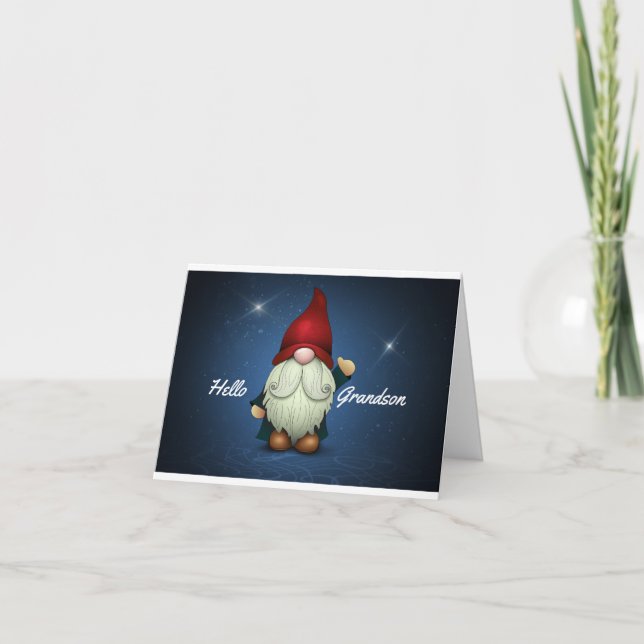 Grandson Gnome Christmas Holiday Card (Front)