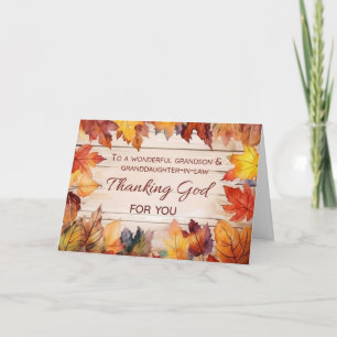 Grandson Granddaughter-in-Law Thanksgiving God Card