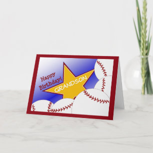 Grandson - Happy Birthday Baseball Loving Grandson Card