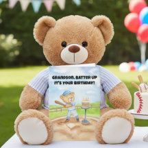 Grandson Happy Birthday Baseball Teddy Bear