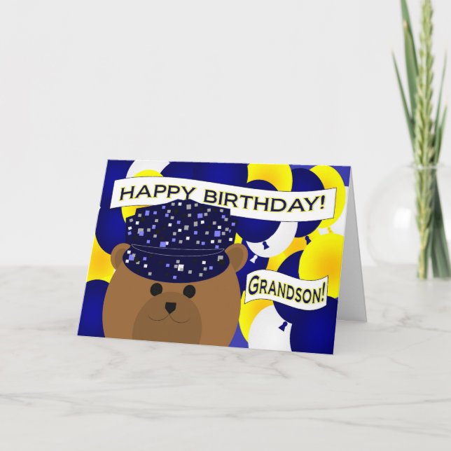 Grandson - Happy Birthday Navy Active Duty! Card (Front)