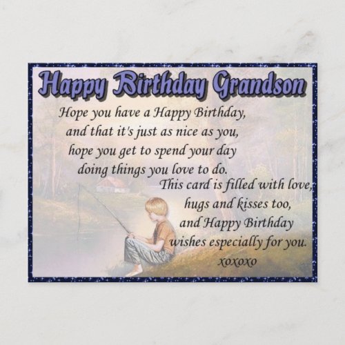 Grandson Happy Birthday Postcard