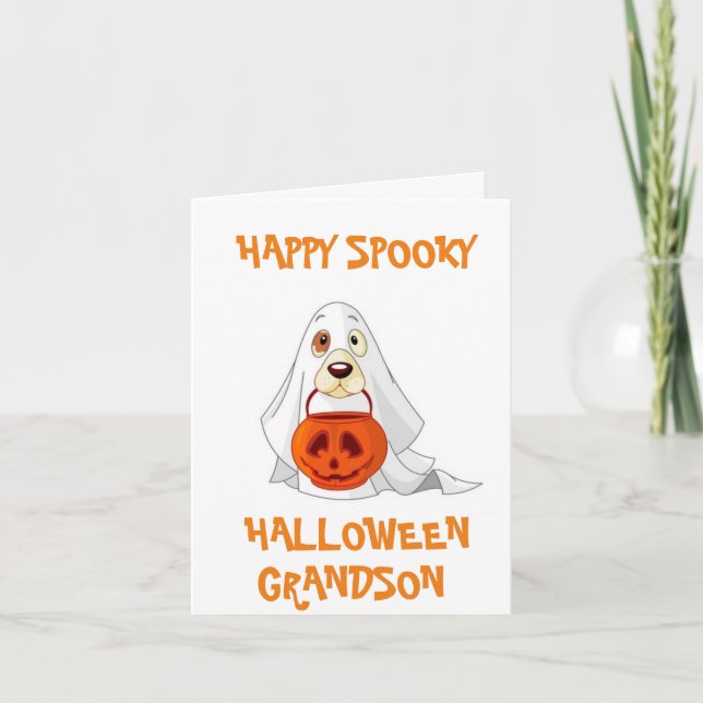 **GRANDSON** HAVE A HAPPY & SPOOKY HALLOWEEN CARD (Front)